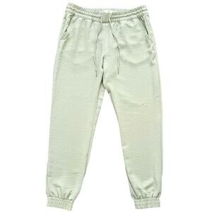 H&M L.O.G.G. Womens‎ Light Olive Green Elastic Waist Joggers Pants w/Pockets 8